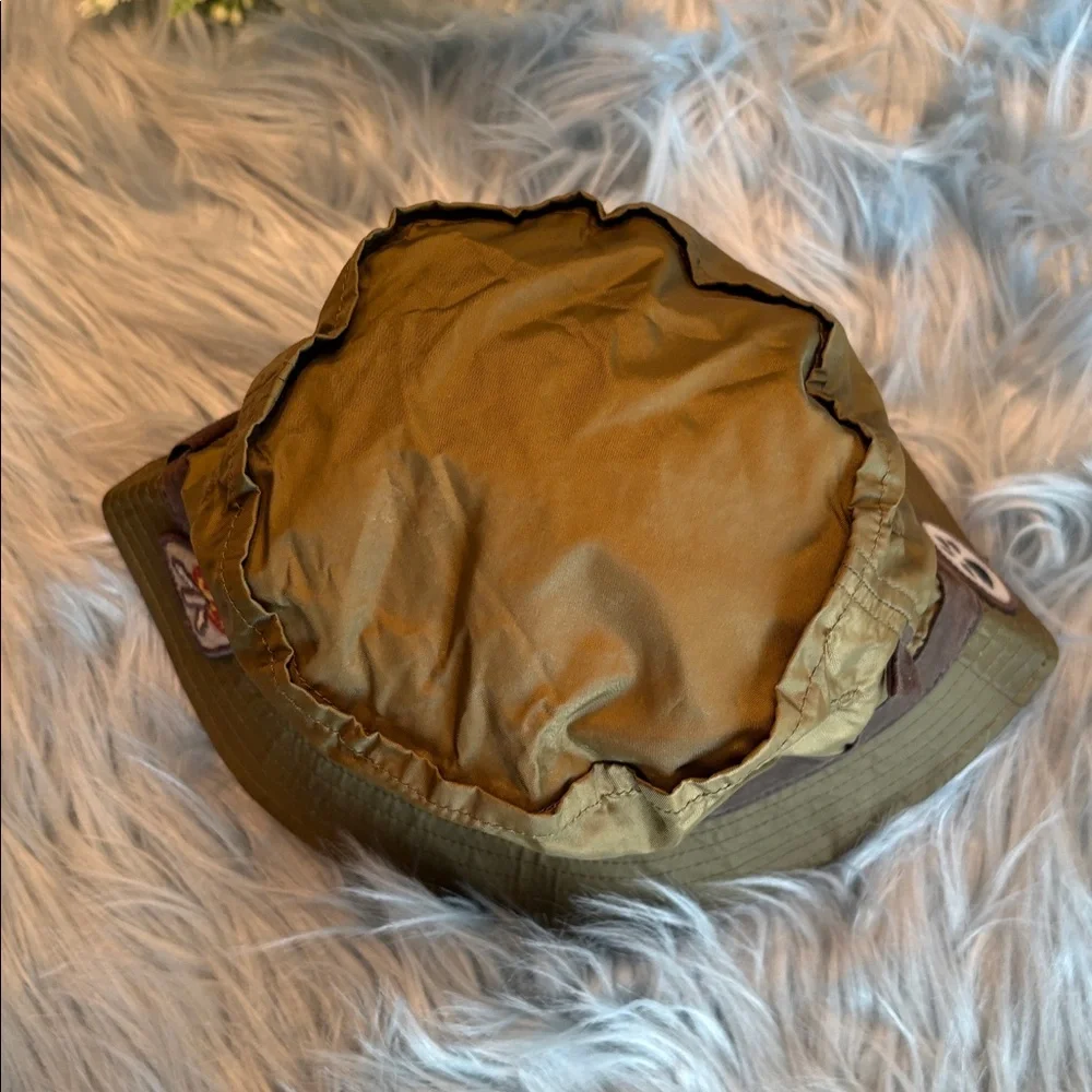 Gymboree Dirt Magnet Olive and Brown Bucket Hat with Patch sz 12-24M
